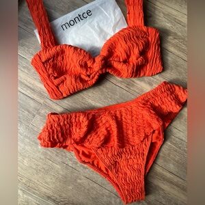 NWOT Montce Tangerine Hayden Bikini Top Size S & Tamarindo Bottoms Size M**